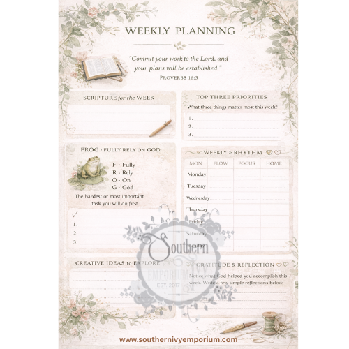 FROG weekly planner