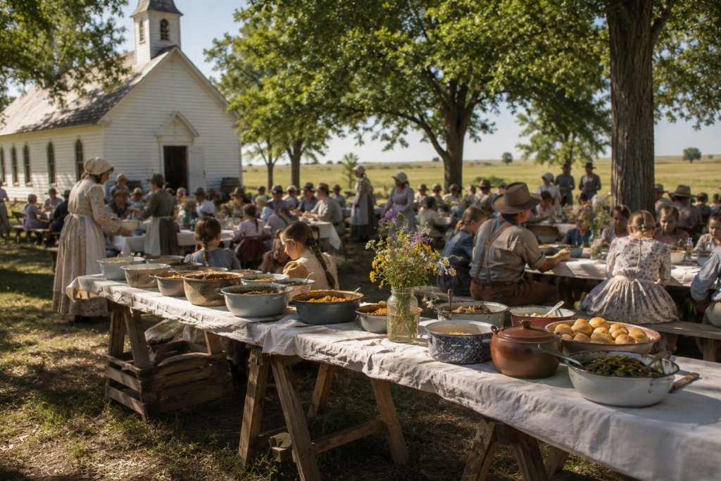 dinner on the grounds laura ingalls wilder style